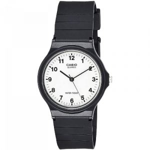 Casio (Modelo: MQ24/7B), Reloj para mujer a prueba de agua, reloj de pulsera de resina de cuarzo, color negro